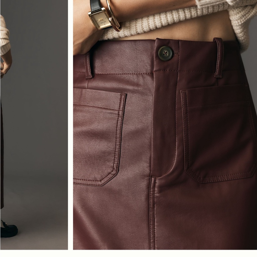 NWT Maeve faux leather skirt - Picture 2 of 3
